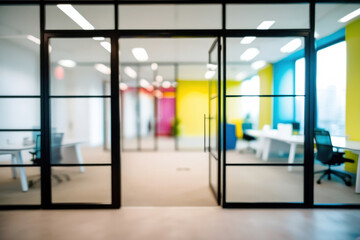 Modern office with a blurred background creating an atmosphere of productivity and creativity. An ideal space for work and innovation