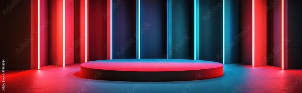 Poster Elegant and visually appealing background featuring a pedestal and showcase 3D illustration and rendering