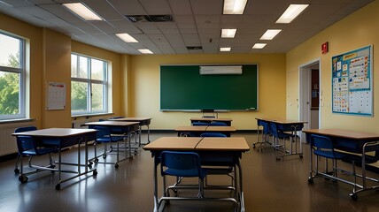 School classroom architecture furniture.