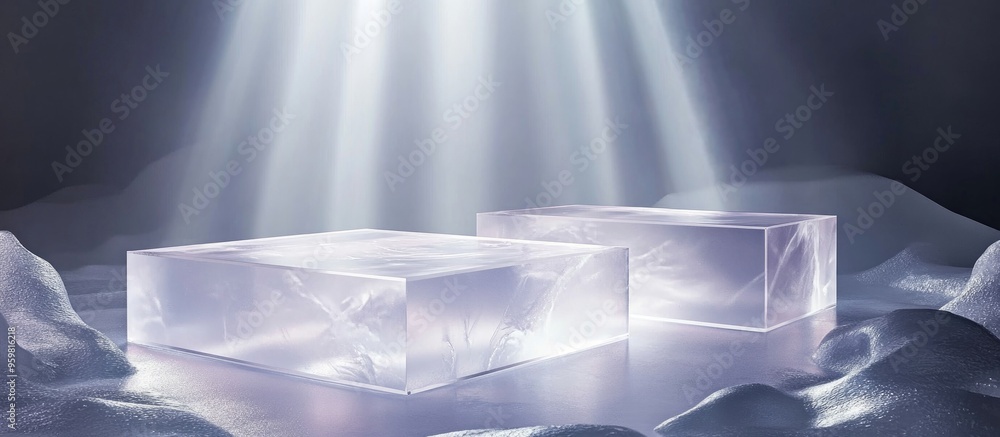 Aufkleber glass podium for product display featuring a 3d transparent stage stand luxurious crystal display or
