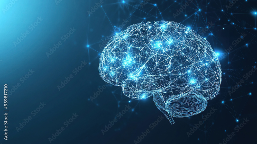 Aufkleber abstract brain hologram background. digital brain. brain artificial intelligence concept. brain acti