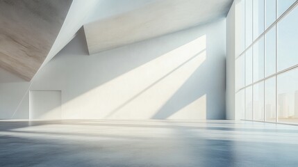 Obraz premium Contemporary architectural backdrop featuring a vacant open interior space 3D visualization