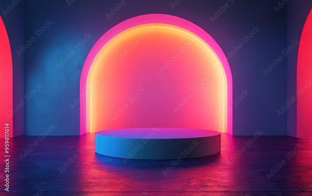 Poster elegant and beautiful abstract background featuring elements minimalism and a pedestal in a studio s