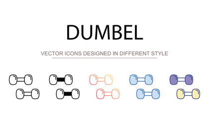 Dumbel icon design with white background stock illustration