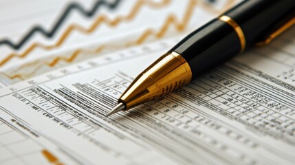 Pen on Financial Data.