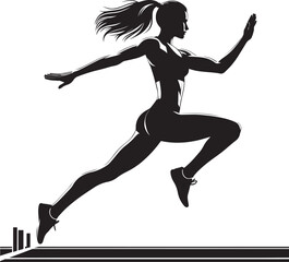 Jumping sport silhouette vector illustration isolated on a white background