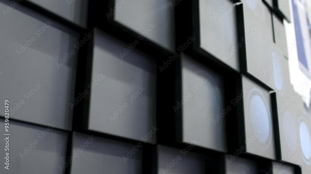 Poster an abstract digital display featuring unique geometric patterns reimagining modern artistry. media