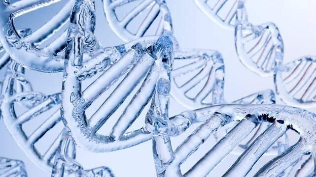 Genetic Dna disorder and Damage, Mutation or Radiation effect, Malignant Cancer molecular structure, Human genome code degradation molecule, biochemical research, Dna strand, Carcinogen, 3d render	
