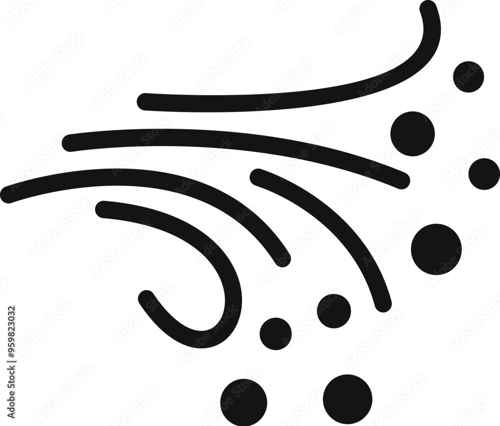 Aufkleber strong wind is blowing with particles flowing in the air, creating a sense of movement and energy