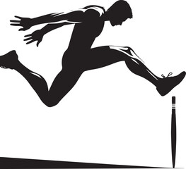 Jumping sport silhouette vector illustration isolated on a white background