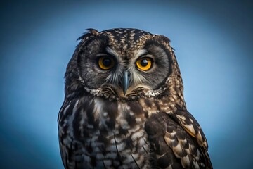 Black Owl in Black Background