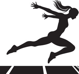 Fototapeta premium Jumping sport silhouette vector illustration isolated on a white background