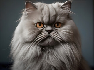 Silky Grey Beauty persian cat"