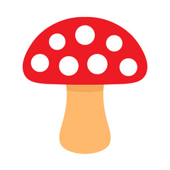 Mushroom flat icon. Toadstool mushroom, fly agaric.