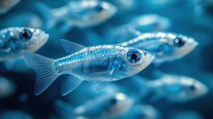 Fototapeta premium School of Fish in Blue Water