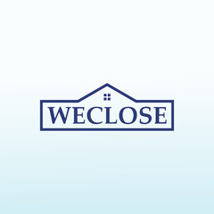 we close vector logo design