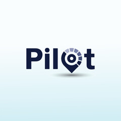 word pilot vector logo design