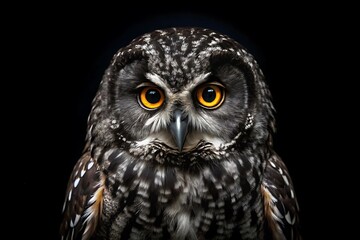 Obraz premium Black Owl in Black Background