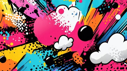 Obraz premium Abstract Artwork with Bright Colors and Geometric Shapes