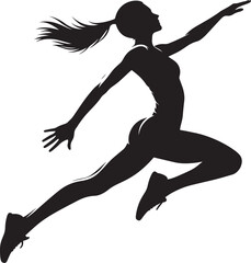 Jumping sport silhouette vector illustration isolated on a white background