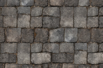 Fototapeta premium Processed collage of old street pavement surface texture. Background for banner, backdrop