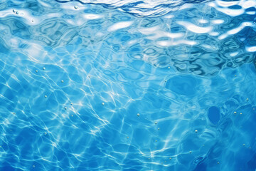 Obraz premium Processed collage of blue water waves texture in sunlight. Background for banner, backdrop