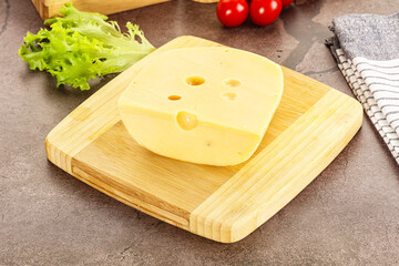 Gourmet Maasdam cheese with hole