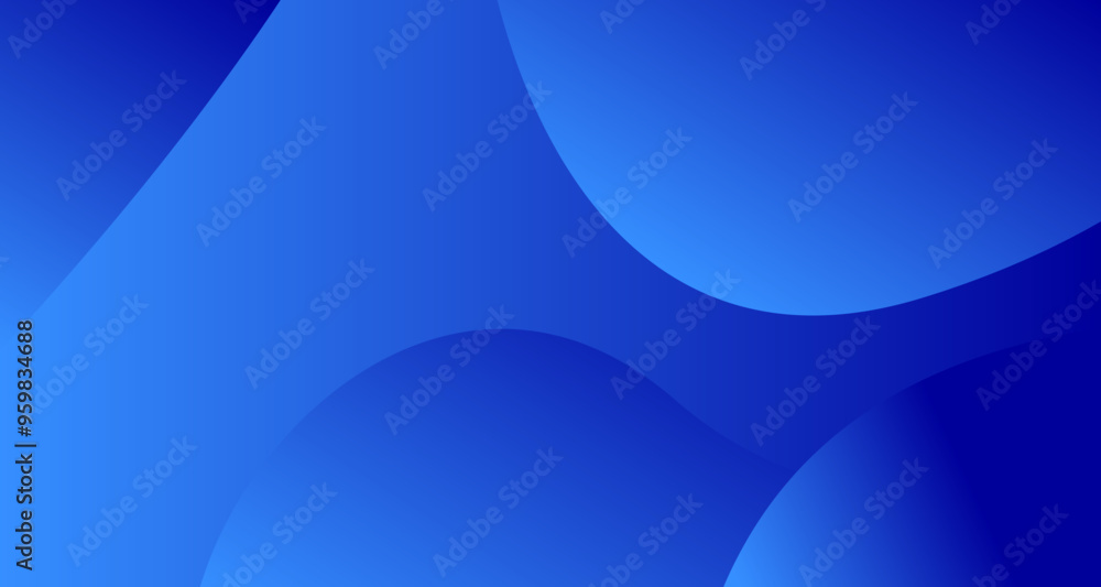 Wall mural Blue waves background vector. Fluid gradient shapes composition. Futuristic design concept. Trendy color art.	
