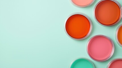 Close-up of petri dishes with bioengineered organisms in a biotechnology research lab