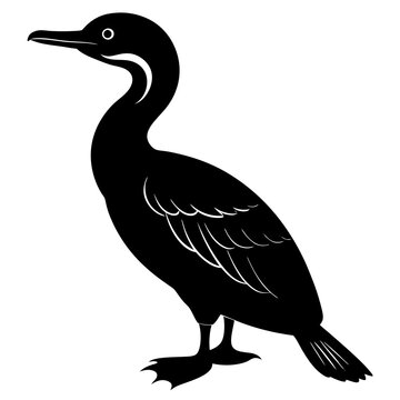 recommend clip art: cormorant silhouette isolated on white
