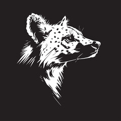 Obraz premium Hyena in cartoon, doodle style . Image for t-shirt, web, mobile apps and ui. Isolated 2d vector illustration in logo, icon, sketch style, Eps 10, black and white. AI Generative