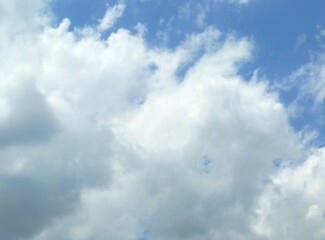 background photo of bright blue sky and white clouds