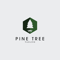 Fototapeta premium pine tree logo vector illustration design
