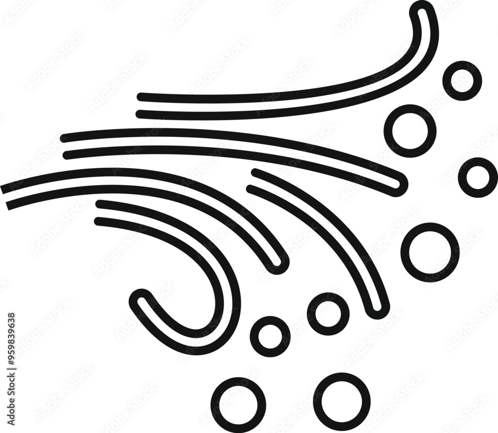 Poster abstract lines and circles are forming an air flow design element on white background