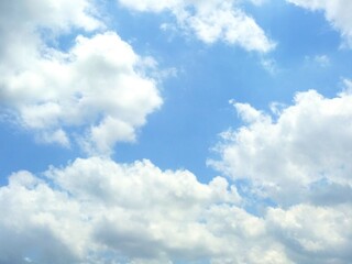 background photo of bright blue sky and white clouds