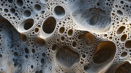 Abstract fractal texture with porous organic shapes, sci-fi inspired