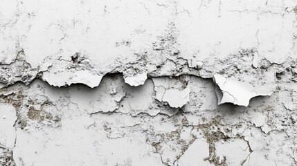 Obraz premium White Cracked Wall Texture Weathered Surface Background