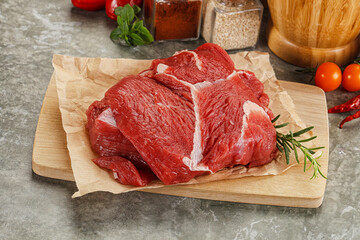 Raw beef meat piece for cooking