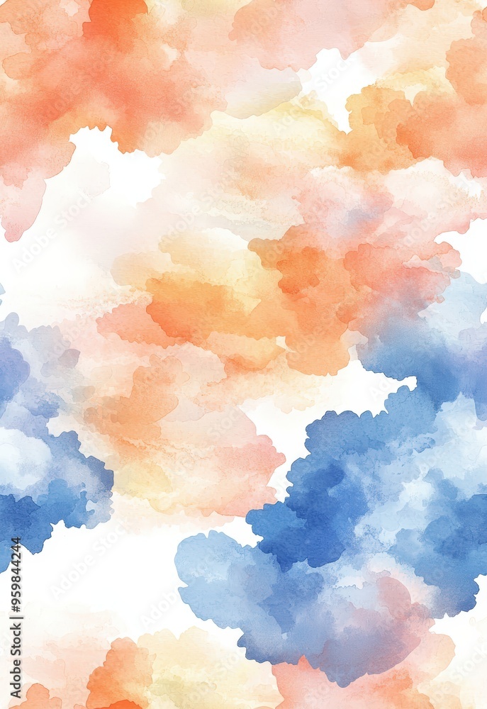 Sticker abstract watercolor clouds