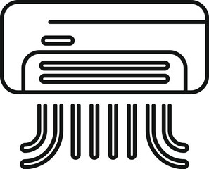 Simple line icon of an air conditioner blowing cold air, suitable for websites or apps