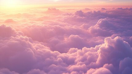 Breathtaking view of the sky at dawn with soft pastel colors blending together as the first light of the sun breaks through the clouds, capturing the serene beauty of a new day.