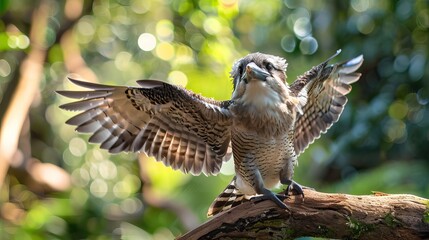 Fototapeta premium Kookaburra with Wings Spread