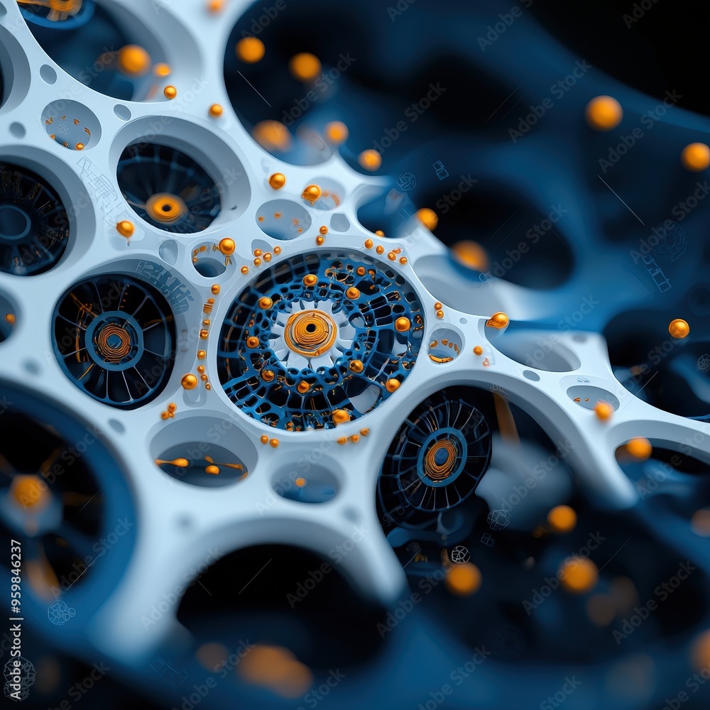 Poster abstract fractal pattern with intricate designs