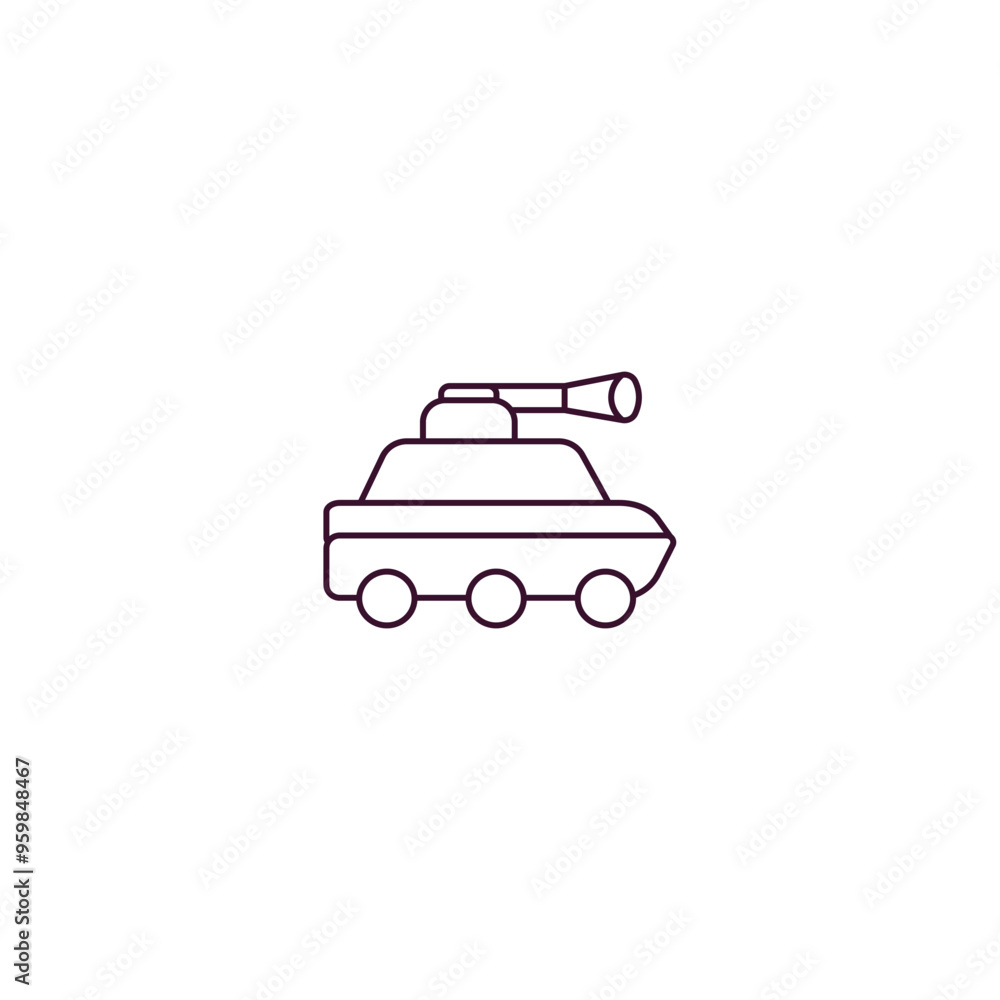 Aufkleber armored vehicle outline icon. linear vector from army and military concept. thin line armored vehicl