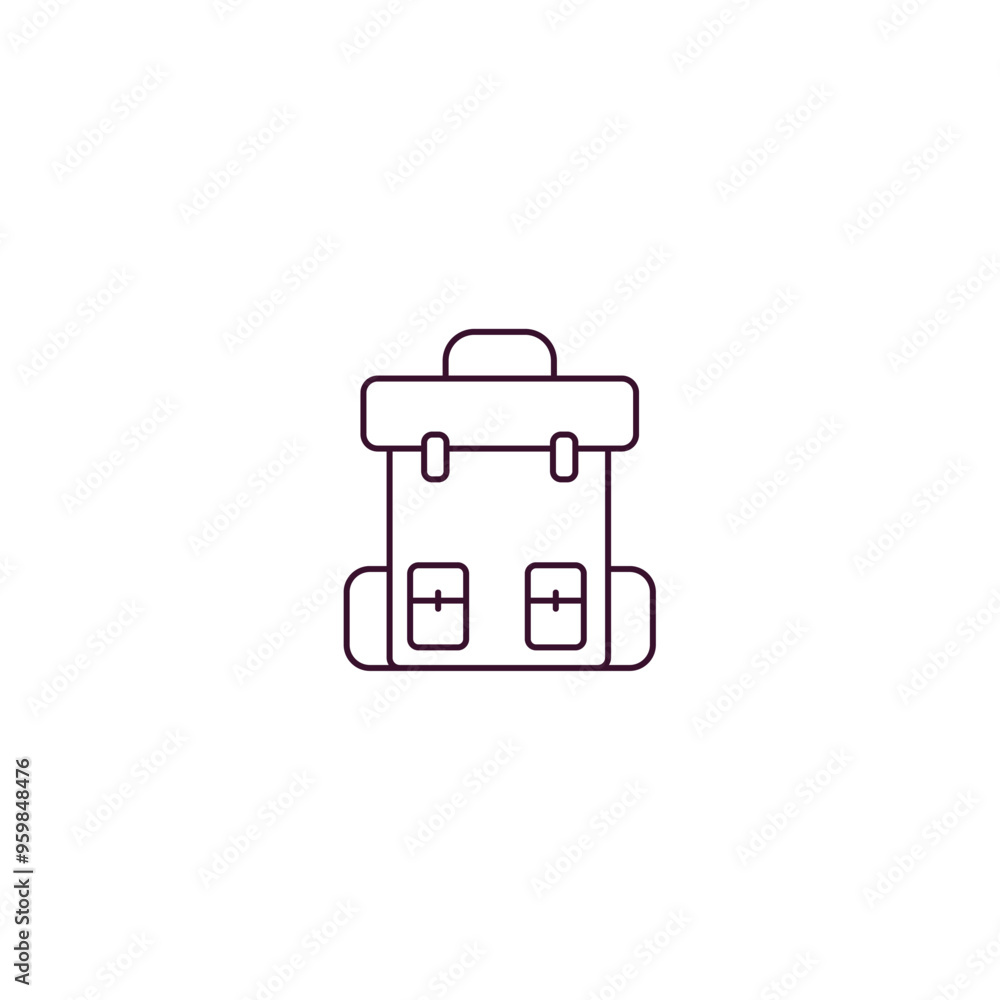 Aufkleber army backpack outline icon. linear vector from army and military concept. thin line army backpack ic