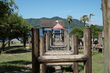 Gorgeous View of Karuga Seaside in Kure City, Hiroshima Prefecture, Japan.
