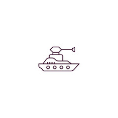 militar ship outline icon. Linear vector from army and military concept. Thin line militar ship icon isolated on white background