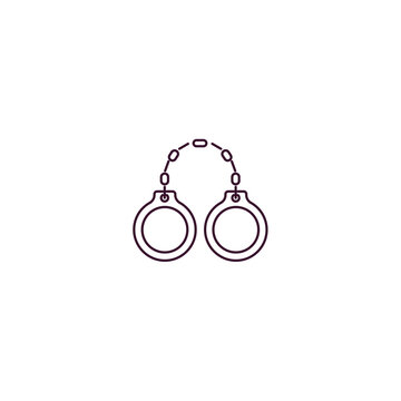 recommend clip art: pair of handcuffs outline icon. Linear vector from army and military concept. Thin line pair of handcuffs icon isolated on white background