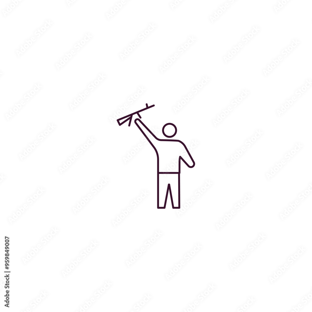 Poster rebellion outline icon. linear vector from army and military concept. thin line rebellion icon isola