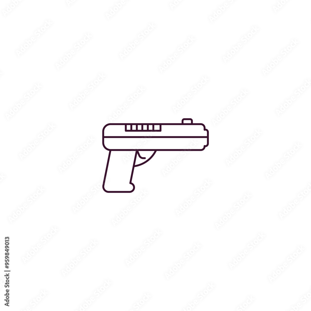 Poster glock outline icon. linear vector from army and military concept. thin line glock icon isolated on w